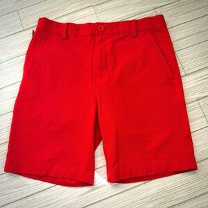 Vineyard Vines Kids Red Performance Shorts Whale Logo Elastic Waist Sz 16